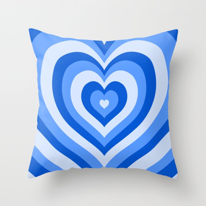 blue heart repeating Throw Pillow