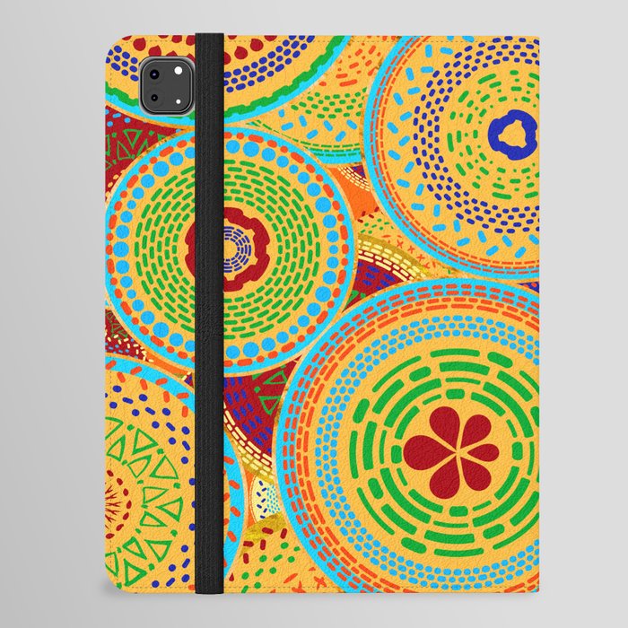 Colorful Ethic Tribal Circles iPad Folio Case
