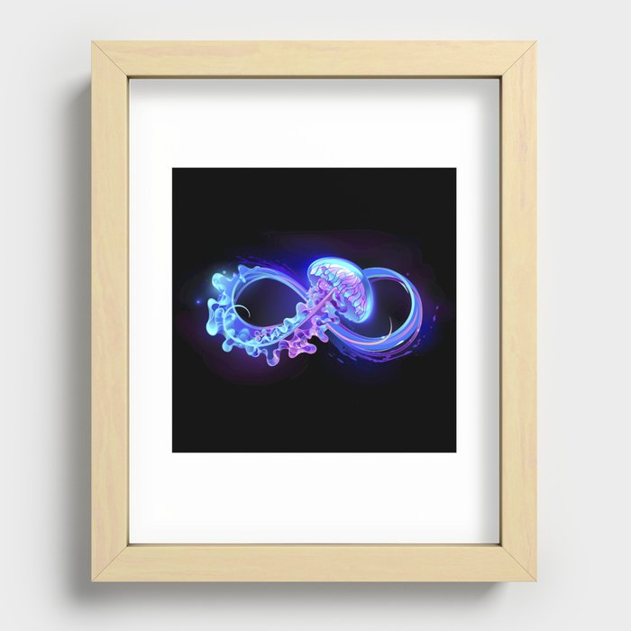 Infinity with Glowing Jellyfish Recessed Framed Print