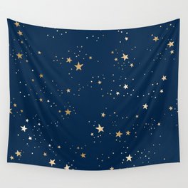 Magical Midnight Blue Starry Night Sky Wall Tapestry