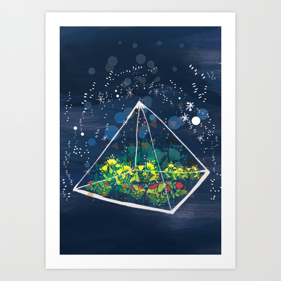 The Greenhouse at Night Art Print