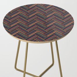 Knitted Textured Pattern Brown Side Table