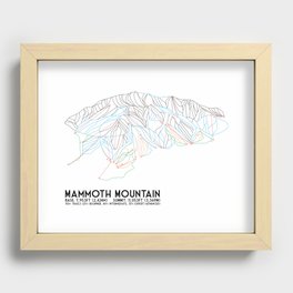Mammoth Mountain, CA - Minimalist Trail Map Recessed Framed Print