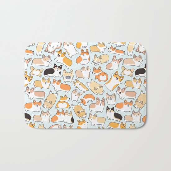 Corgilicious Corgi Doodle Bath Mat