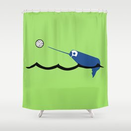 Water Polo Narwhal Shower Curtain