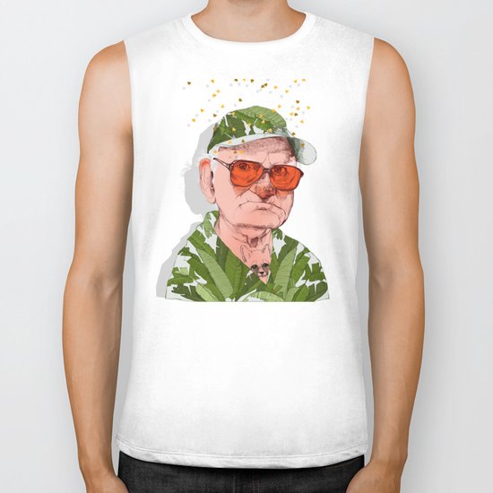 man with cat Biker Tank