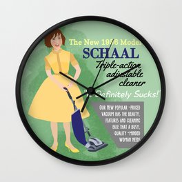 Kristen Schaal Vintage Vacuum Ad Wall Clock