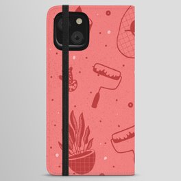 Deco and Cats elements pattern iPhone Wallet Case