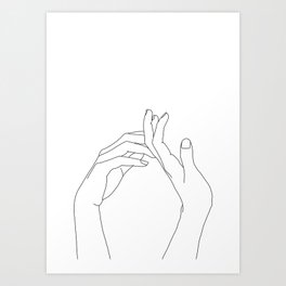 Hands line drawing illustration - Abi Art Print