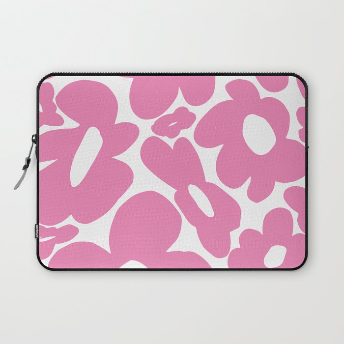 60s 70s Hippy Flowers Pink Laptop Sleeve