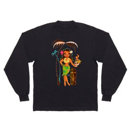 Tiki Temptress • With Skull Mug Cocktail Long Sleeve T-shirt