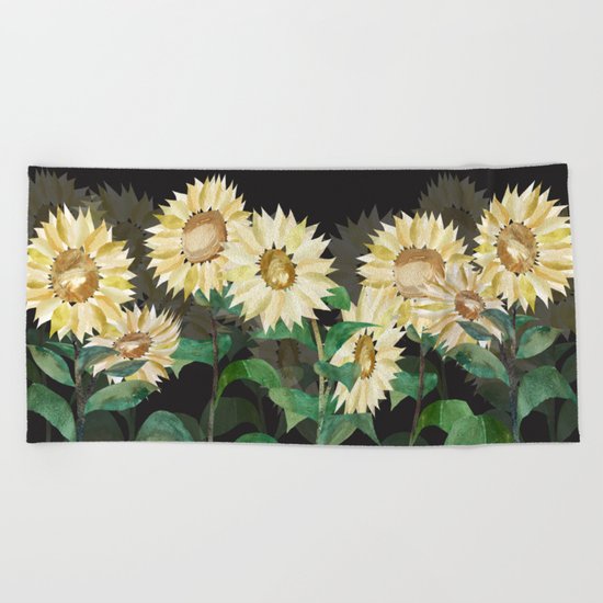 Sunflower Field Beach Towel