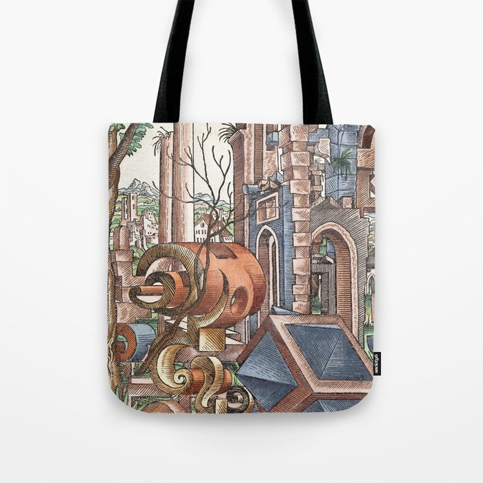 Geometria et Perspectiva Pl 07 Fine Art print , Lorenz Stoer ,Geometric Landscape Architecture Tote Bag