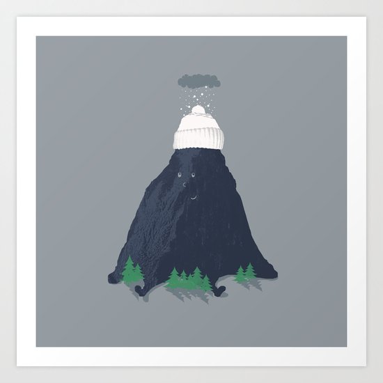 lil snow-capped mountain Art Print