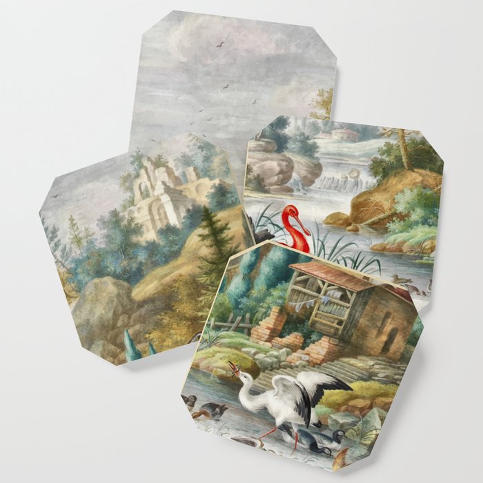Birds and River waterfall  Coaster