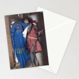 Hellelil and Hildebrand, the meeting on the turret stairs by Frederic William Burton Stationery Card