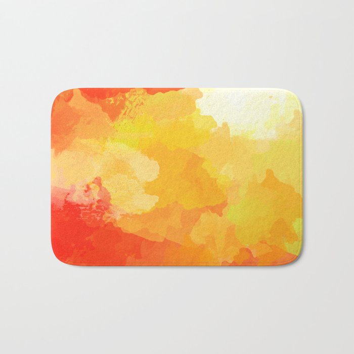 Colorful Abstract - red orange pattern Bath Mat
