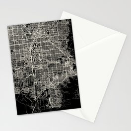USA, PARADISE CITY - Black and White Map Stationery Card