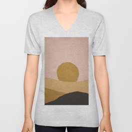 Desert Sunset V Neck T Shirt