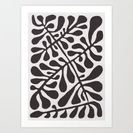 Linocut Plant #2 / Black & White Art Print