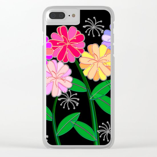 Plasticine Flowers with Dandelion Seed Clear iPhone Case