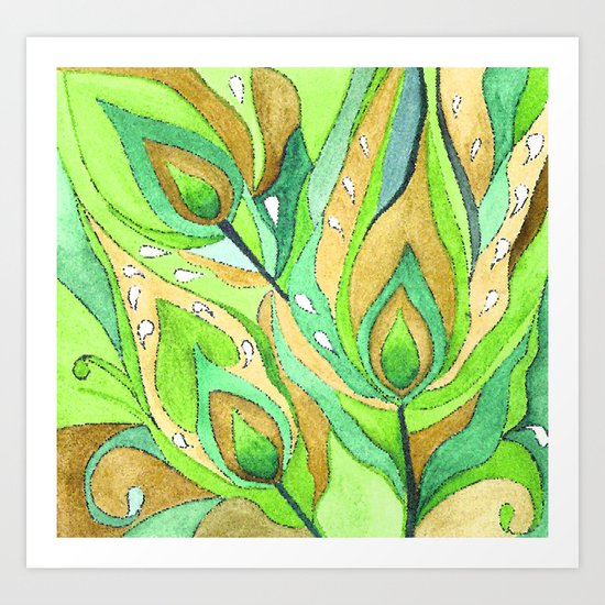 Mosaic . A feather of the Zhar bird . Art Print