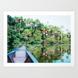 A Boat in the Amazon Rainforest Fine Art Print Art Print