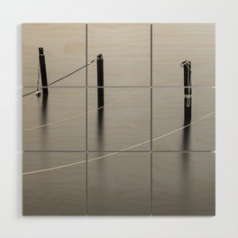 Mooring Poles in Black and White Wood Wall Art