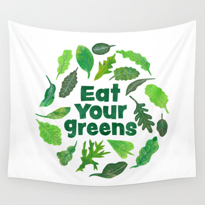 Eat Your Greens - Salad lovers Vegan Vegetables Wall Tapestry