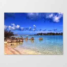 Blue Skies over Crystal Clear Water in Bermuda Canvas Print