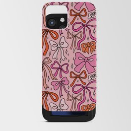 Pink Bow Print iPhone Card Case