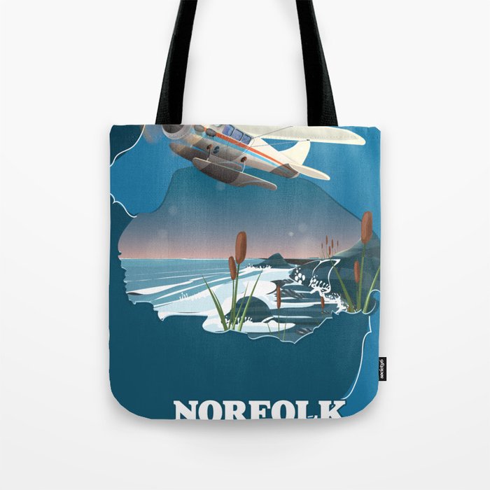 Norfolk, East Anglia travel map. Tote Bag