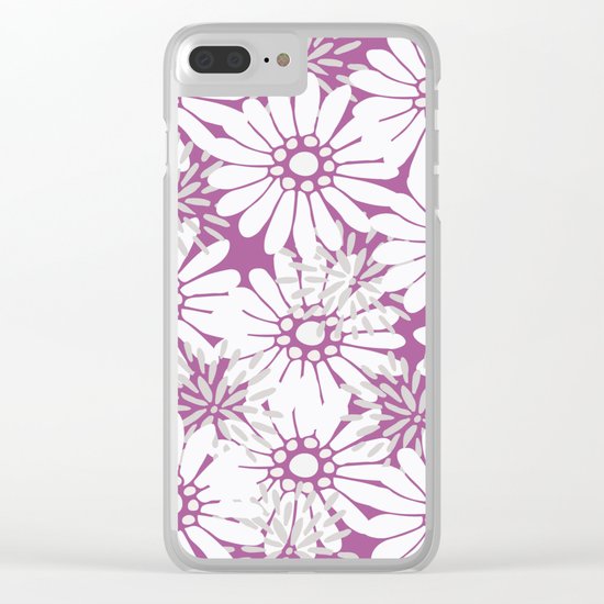 Summer Flowers Purple Clear iPhone Case