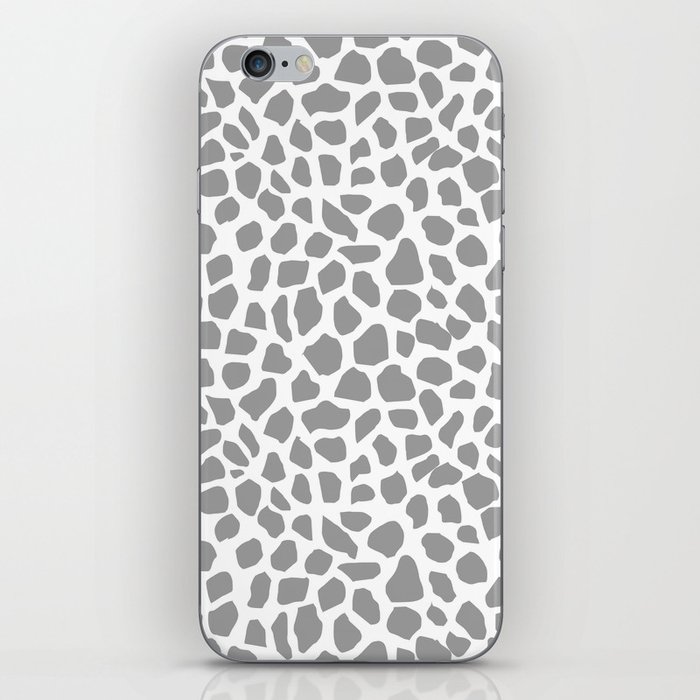 Animal print spots dot dots pattern minimal grey and white basic nursery art iPhone Skin