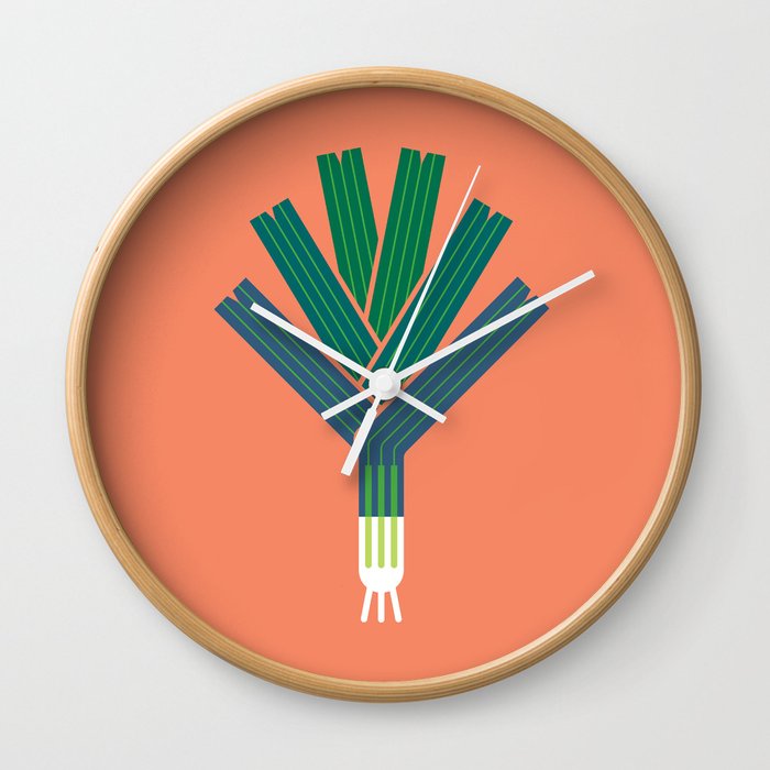 Vegetable: Leek Wall Clock