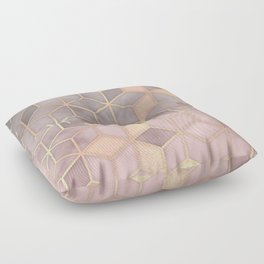 Gold blush grey Gradient cube Floor Pillow