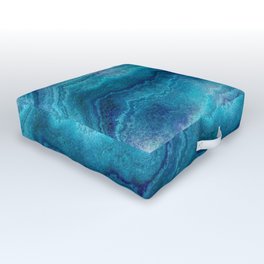 Blue Sea Green Agate Texture Outdoor Floor Cushion | Marble, Agate, Preciousstone, Trend, Mineral, Blue, Turquoise, Pink, Gem, Watercolor 