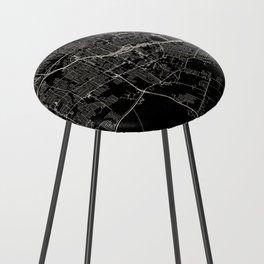 Killeen, Texas - black and white city map Counter Stool