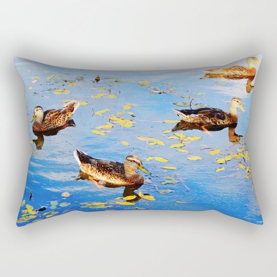 Ducks on a Pond Rectangular Pillow