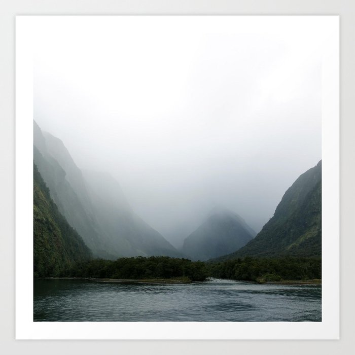 New Zealand Photography - Fog Between The Big Mountains Art Print