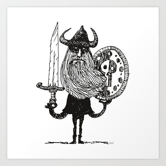 Sword, Beard & Shield Art Print