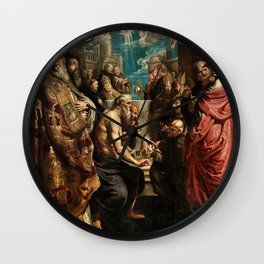 Disputation of the Holy Sacrament by Peter Paul Rubens Wall Clock | Putti, Painting, Peterpaulrubens, Baroque, Dispute, Holysacrament, Monks, Doctors, Angels, Cardinals 