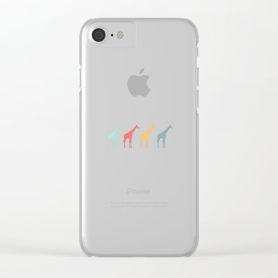 Giraffe Pattern Clear iPhone Case