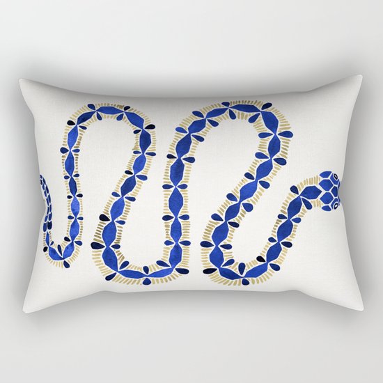 Navy & Gold Serpent Rectangular Pillow