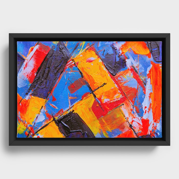 Colorful Geometric Abstract Art Framed Canvas