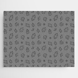 Grey and Black Gems Pattern Jigsaw Puzzle