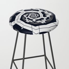 Black and white abstract vortex Bar Stool