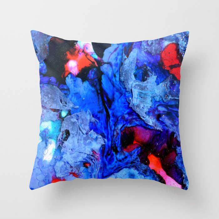 Abstract in blues Throw Pillow