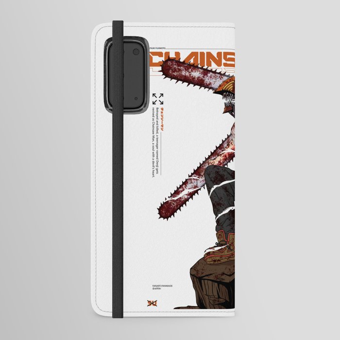 Chainsawman - Denji, fanart/fanmade from anime, illustration with urban graphic design Android Wallet Case