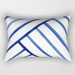 Watercolor lines pattern | Navy blue Rectangular Pillow